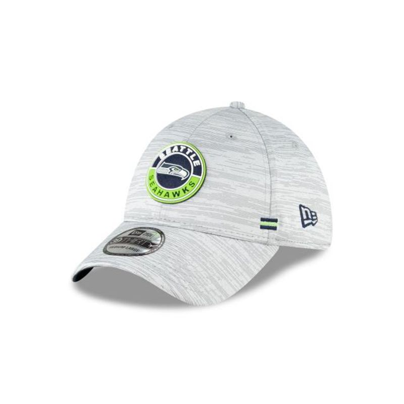 NFL Seattle Seahawks Official Fall Sideline 39Thirty Stretch Fit (WVX4677) - Grey New Era Caps